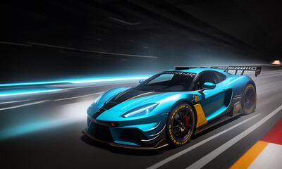 Obraz na płótnie Canvas Video game race Car Created with generative AI