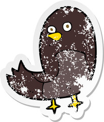 retro distressed sticker of a cartoon bird