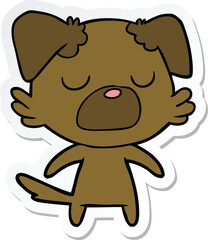 sticker of a cartoon dog