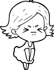 cartoon angry woman