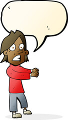 Fototapeta premium cartoon shocked man with speech bubble