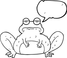 freehand drawn speech bubble cartoon frog