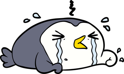 cartoon crying penguin