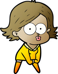 cartoon girl pouting