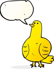 freehand drawn speech bubble cartoon bird