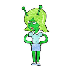 cartoon alien woman