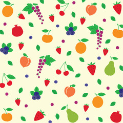 Tropical summer fruit seamless pattern, abstract, Fresh fruits wallpaper, fruit mix design for fabric and decor, cute vector background. bright summer fruits illustration,  hawaiian, colorful design