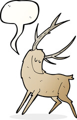 cartoon stag with speech bubble