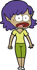 cartoon shocked elf girl