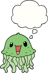 cartoon jellyfish with thought bubble
