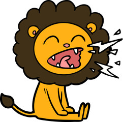 cartoon roaring lion