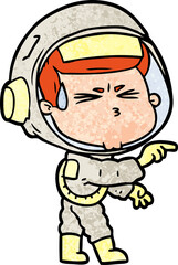 cartoon stressed astronaut