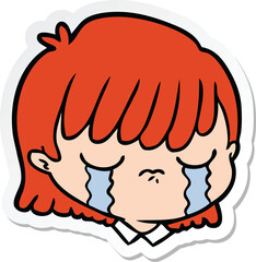 sticker of a cartoon female face