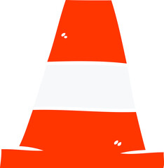 flat color style cartoon road traffic cone