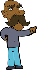 cartoon annoyed old man pointing