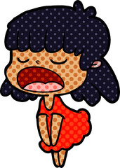 cartoon woman talking loudly