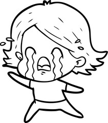 cartoon woman crying