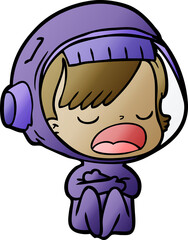 cartoon talking astronaut