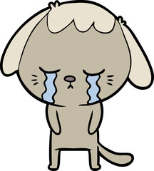 cute puppy crying cartoon