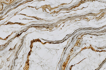 Vector background. White marble with golden veins, wavy texture.