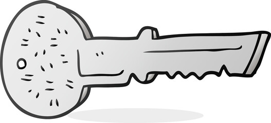 freehand drawn cartoon door key