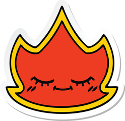 sticker of a cute cartoon fire