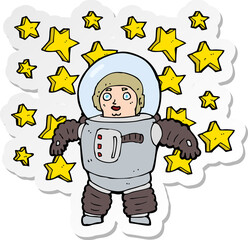 sticker of a cartoon astronaut