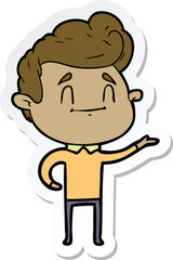 sticker of a happy cartoon man