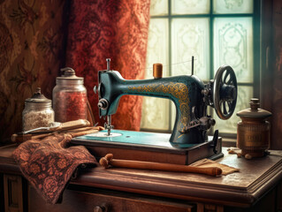Vintage retro sewing machine old style