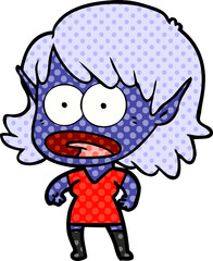 cartoon shocked elf girl