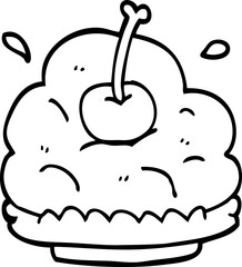 line drawing cartoon huge ice cream dessert