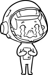 cartoon crying astronaut