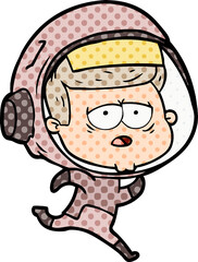 Obraz premium cartoon tired astronaut