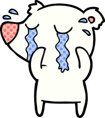 Fototapeta premium sad little polar bear cartoon