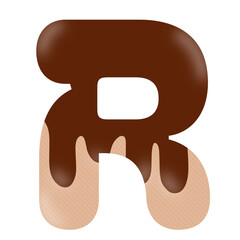Alphabet letter R chocolate ice cream