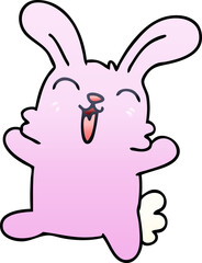 gradient shaded quirky cartoon rabbit