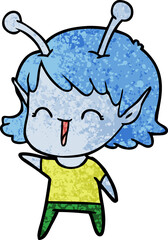 cartoon alien girl laughing