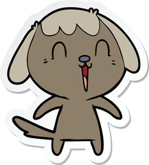 sticker of a cute cartoon dog