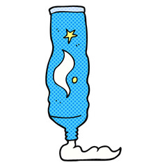 freehand drawn cartoon toothpaste tube
