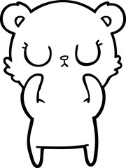 peaceful cartoon bear