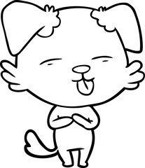 cartoon dog sticking out tongue