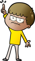 cartoon annoyed man