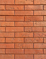 Orange brick wall background, brickwork