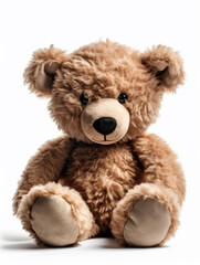 Old Teddy bear on a white background