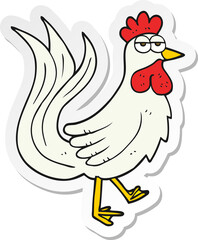 sticker of a cartoon cock