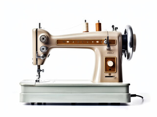 Vintage retro sewing machine old style isolated on white background