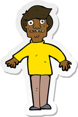 sticker of a cartoon shocked man