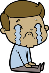 cartoon man crying
