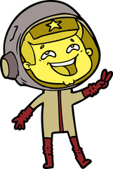 cartoon laughing astronaut