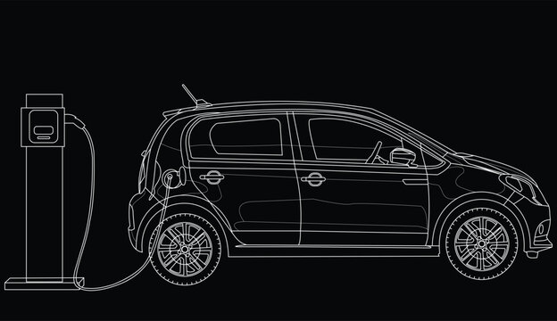 Agadir, Morocco- May, 2023: Seat Mii car silhouette vector car.